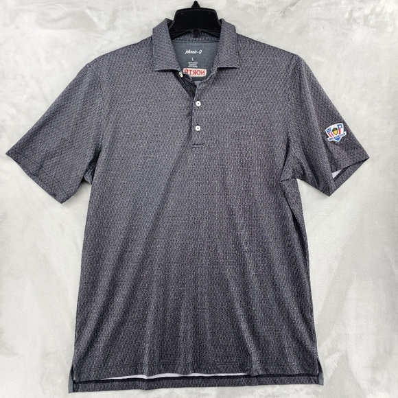 Johnnie-o Performance Mens Large Golf Polo Shirt Black Polyester Wicking Streach - Picture 1 of 8